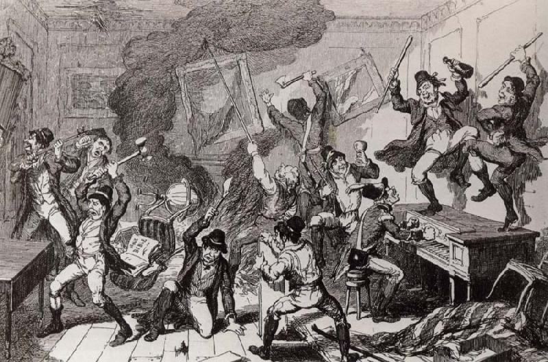 Thomas Pakenham Rebels dancing the Carmagnolle in a captured house by cruikshank Sweden oil painting art